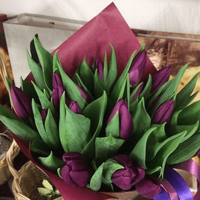 Букет Фиолетовые тюльпаны